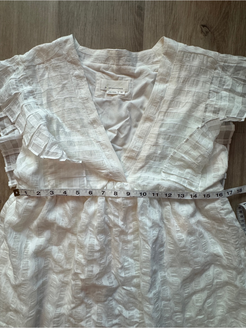 By Anthropologie V-Neck Ruffled Tiered Babydoll Dress sz XS - Picture 4 of 11